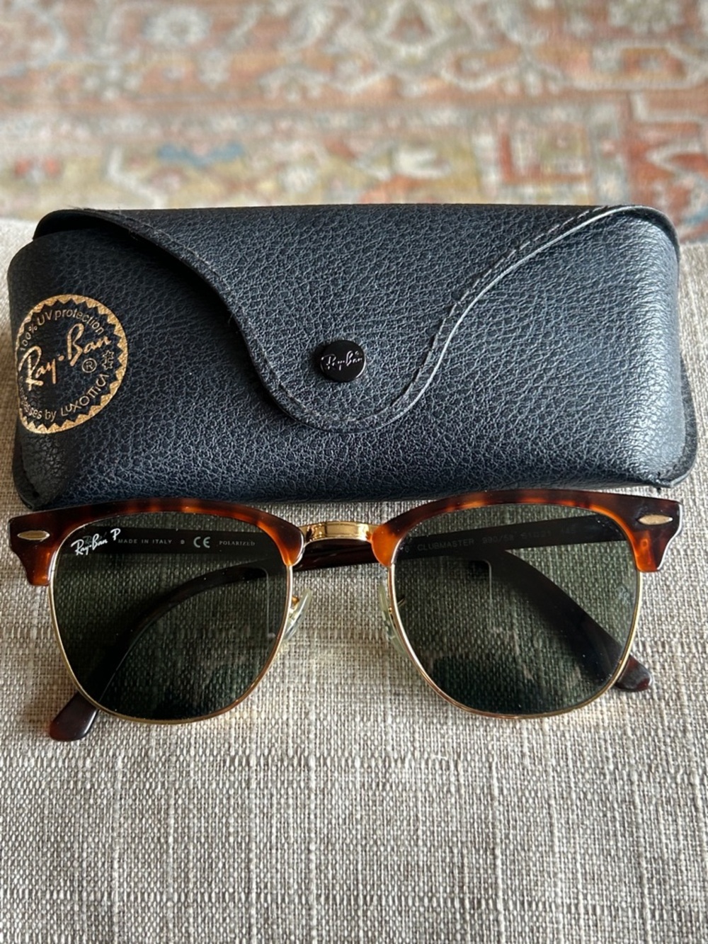 Ray-Ban Clubmaster Sunglasses Tortoise Frame with Green Lenses